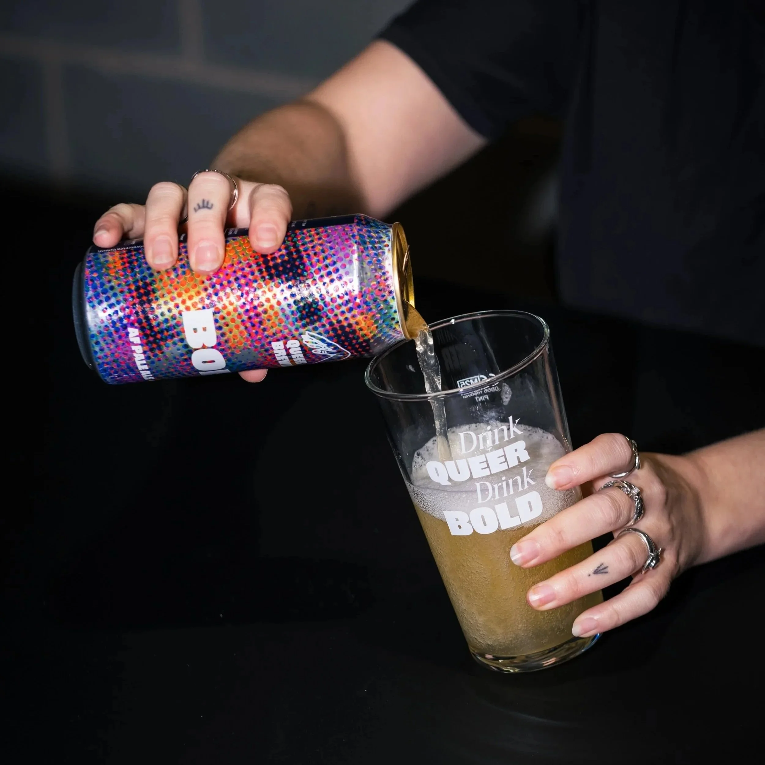 Drink Queer, Drink Bold 440ml Glass