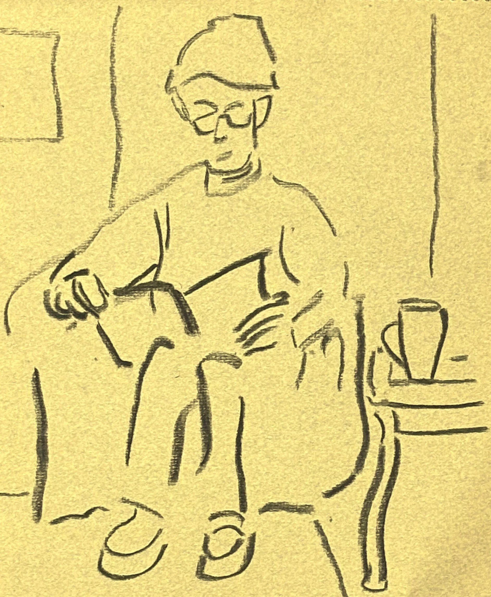 Pen sketch of a seated figure in reflective stillness, symbolising the body’s natural intelligence and capacity for healing.