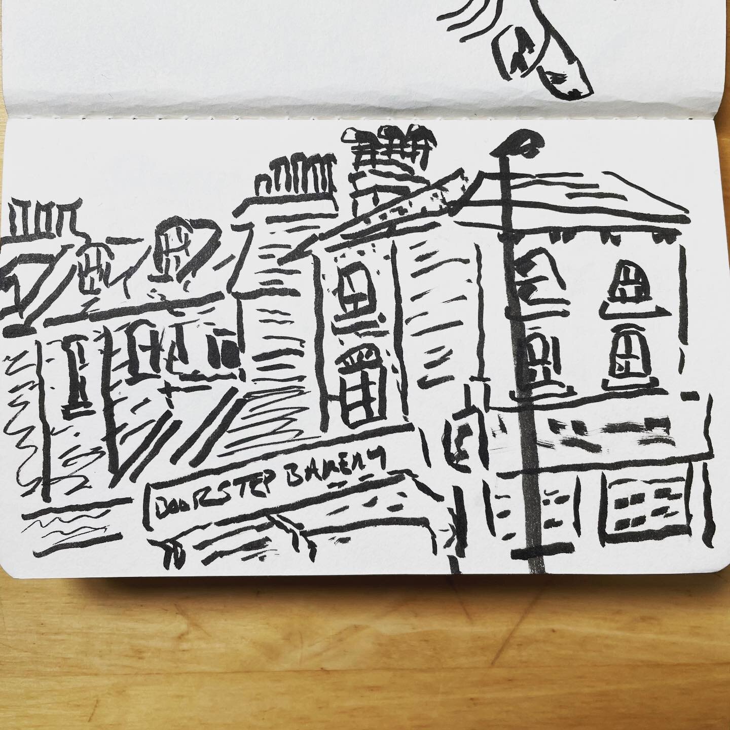 Sat outside Brockley station during a dog walk having a takeaway coffee @georgescafebrockley with Rich
.
.
.
.
#sketchbook #quicksketch #goodshipillo #walktosee #draweveryday #pocketsketchbook #sketchbookdrawing #drawdaily #drawingfromlife #drawingfr