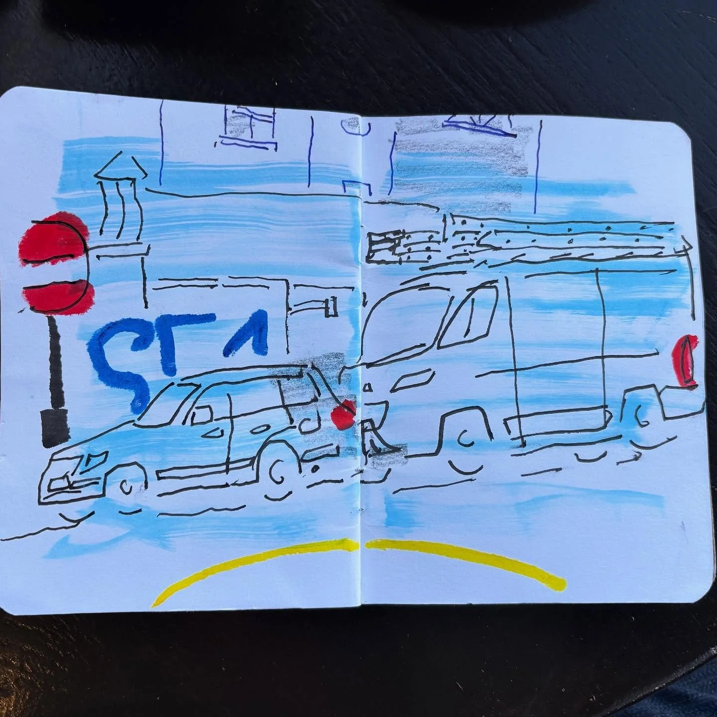 Sunday morning coffee and drawing @georgescafebrockley ☕️✏️
.
#walktosee #goodshipillo #urbansketch #brockley #southlondon #coffeetime #sketchbook #penandink #sketchinglife #everydayartist #georgescafebrockley #drawingfromlife