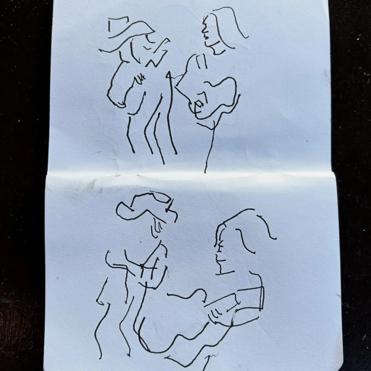 Last night at the Palladium — Gillian Welch & David Rawlings.
A few lines drawn in the dark to remember it by. ✏️🌙
.
#walktosee #goodshipillo #livemusic #livesketch #urbansketch #concertdrawing #sketchbook #penandink #gillianwelch #davidra