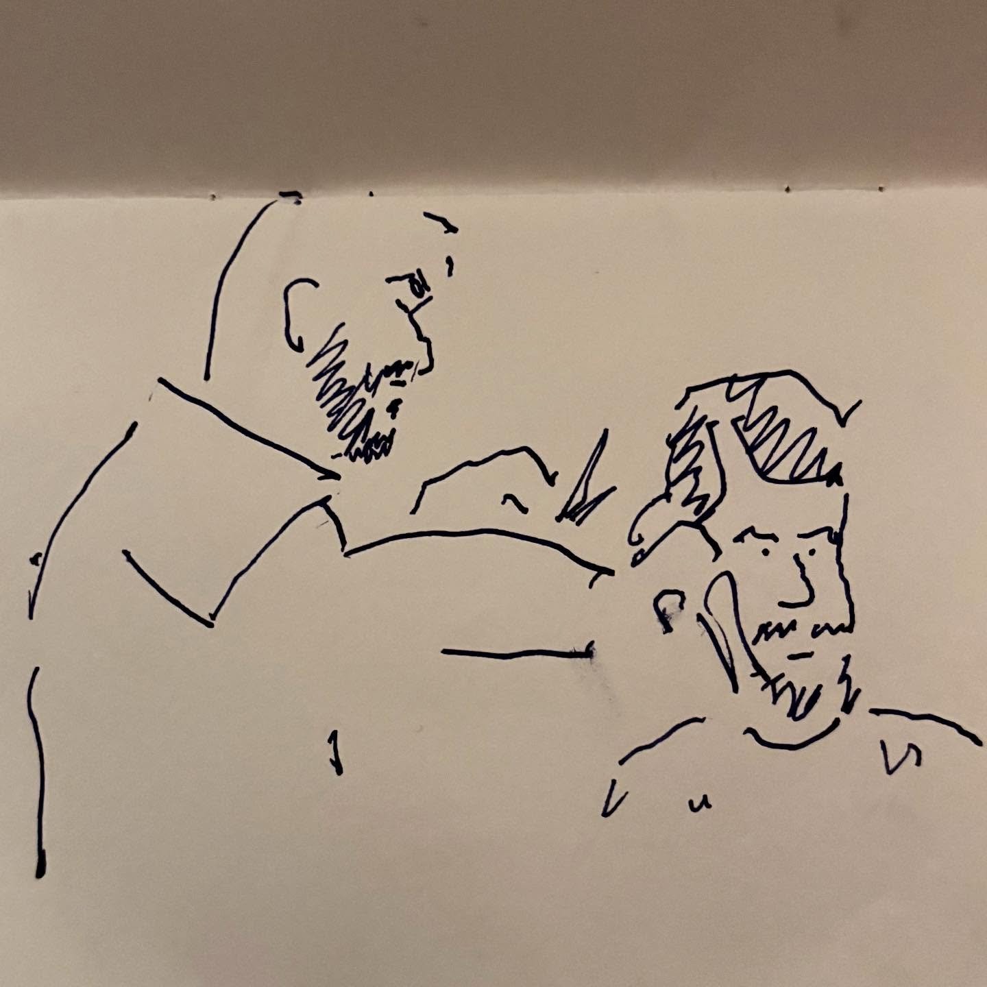 Waiting my turn ✂️ @krbarberss 
. 
#walktosee #goodshipillo #urbansketch #sketchbook #penandink everydaydrawing barbershop waitingroomsketch observationaldrawing drawingfromlife