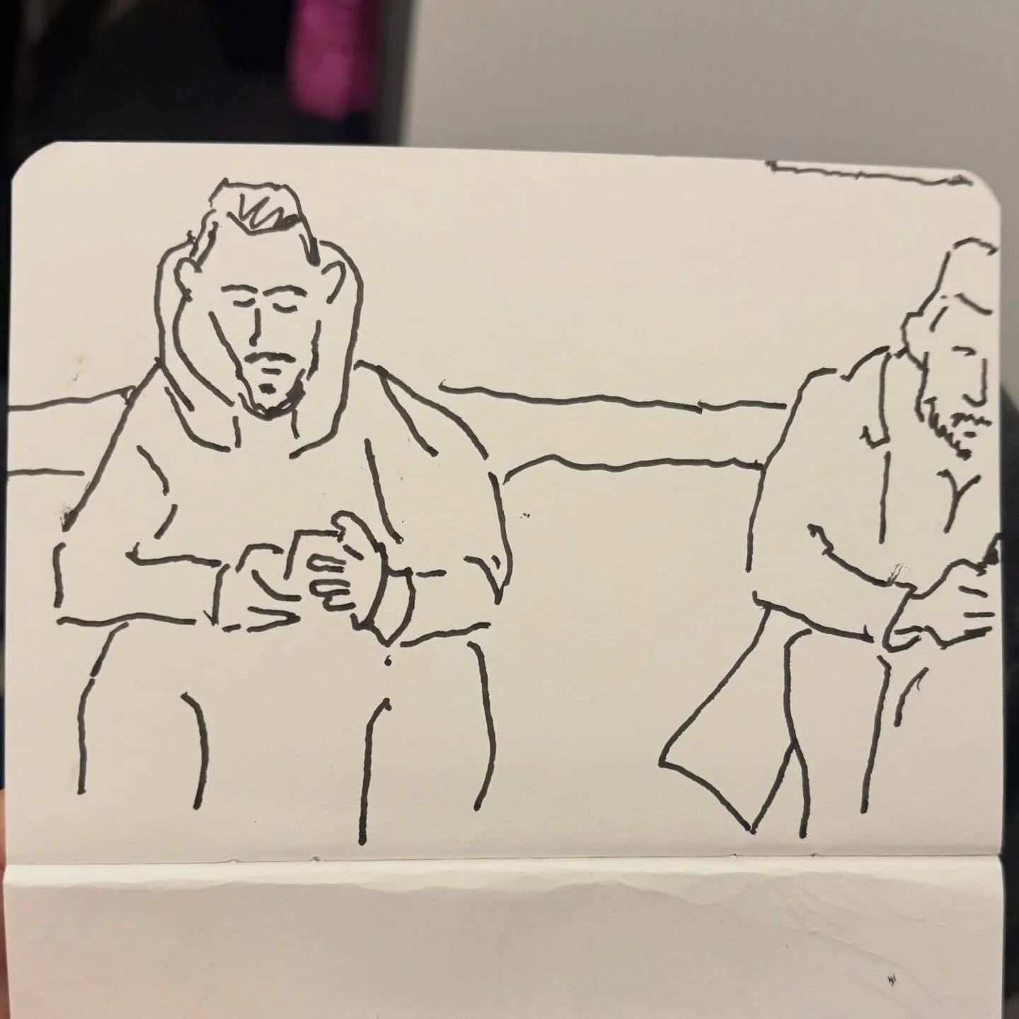 Airport boarding gate sketch ✈️
Quiet moments before the next bit.
.
#walktosee #goodshipillo #urbansketch #sketchbook #penandink drawingeveryday airportsketch travelsketch peoplewatching lineart inkdrawing