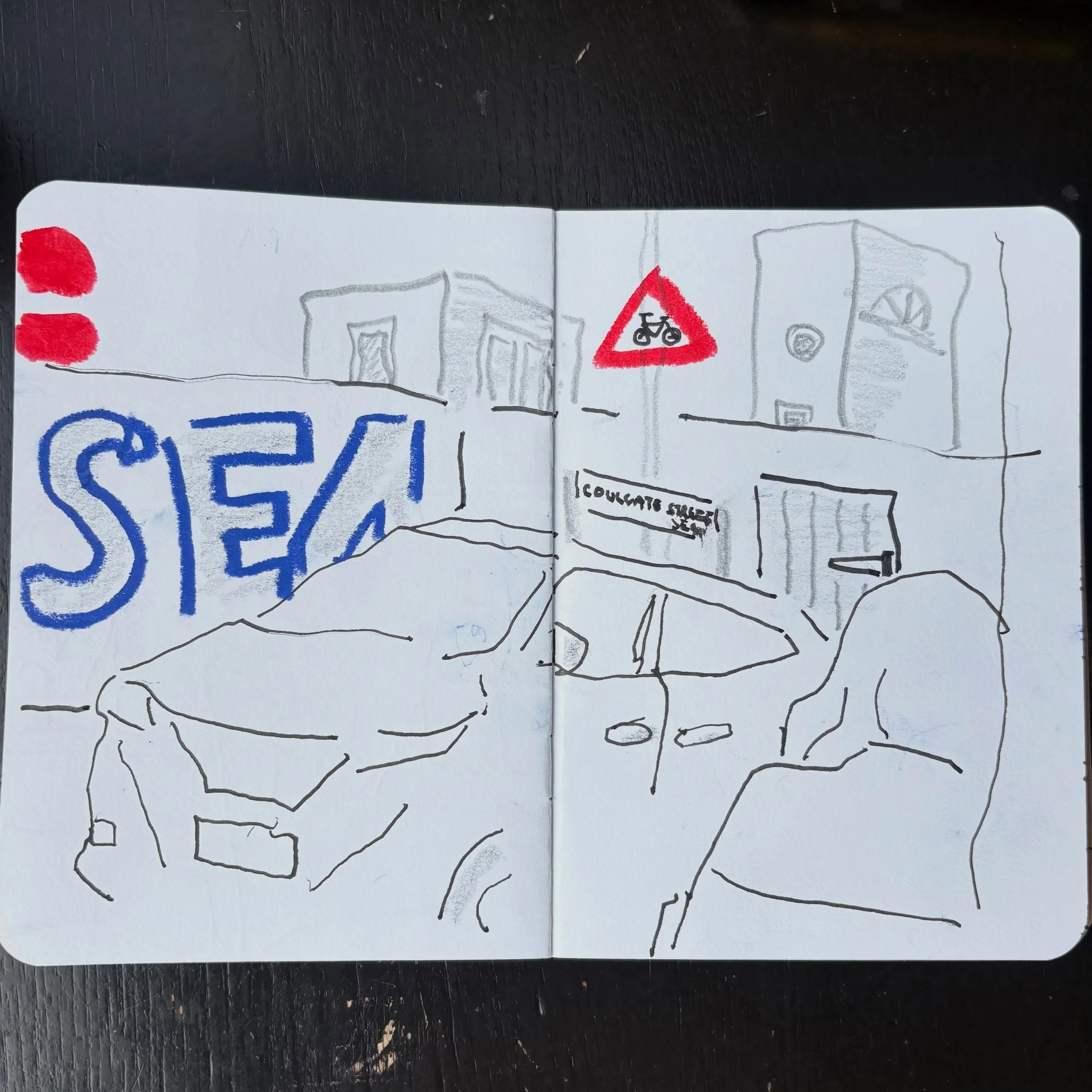 Coffee @georgescafebrockley 
.
.
#walktosee #goodshipillo #sketchbookdrawings✏️ #peopledrawing #urbansketcher