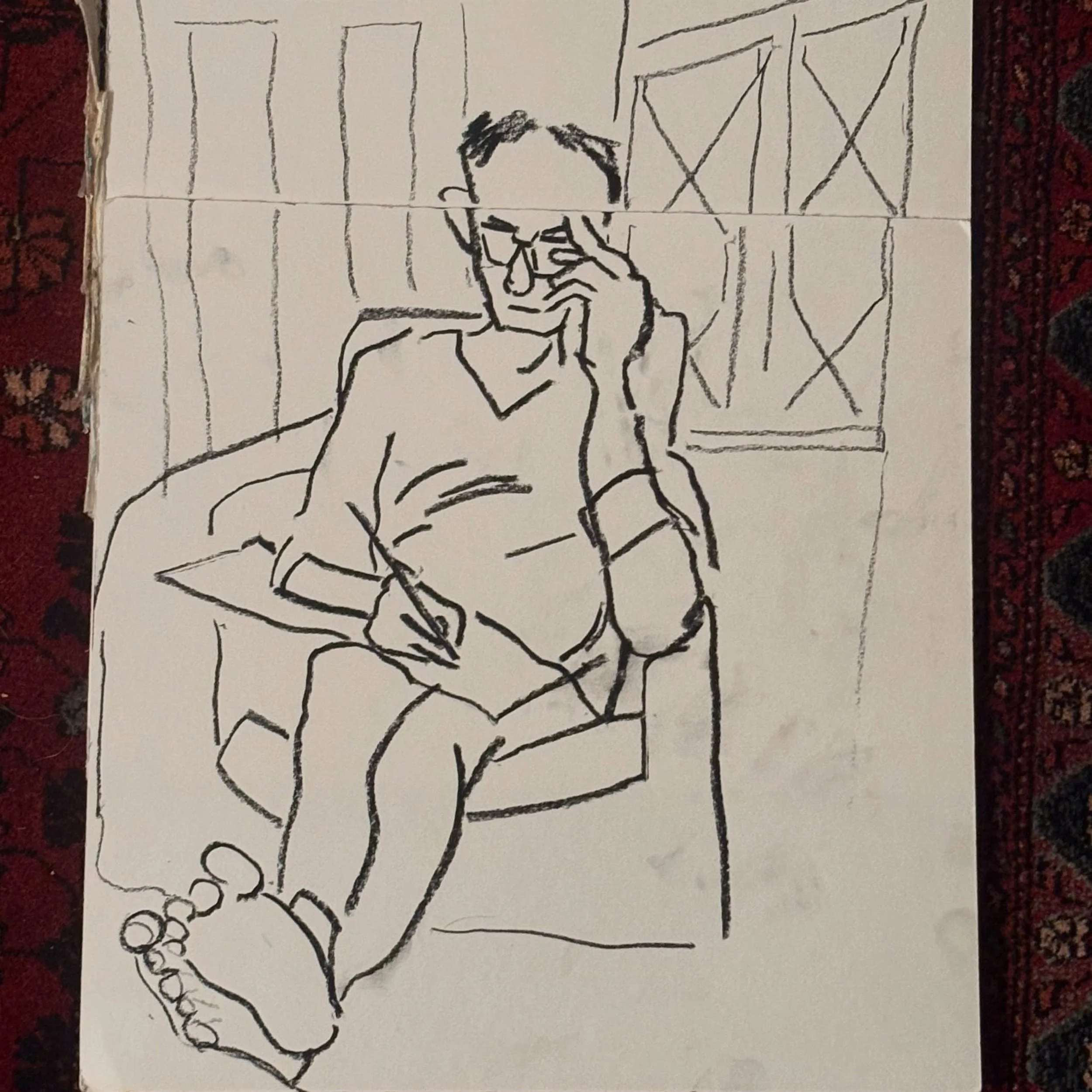 Drawing my brother @michaelweller 
.
#walktosee #goodshipillo #peopledrawing #charcoaldrawings #urbansketcher