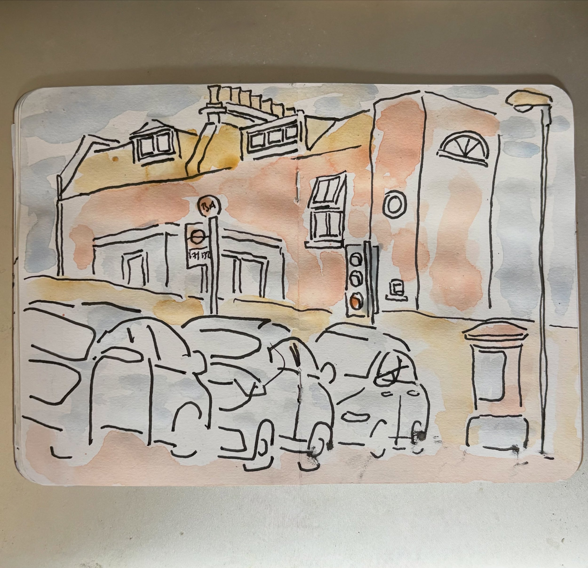 Coffee and cars @georgescafebrockley ✏️

#goodshipillo #walktosee #cardrawing #urbansketcher