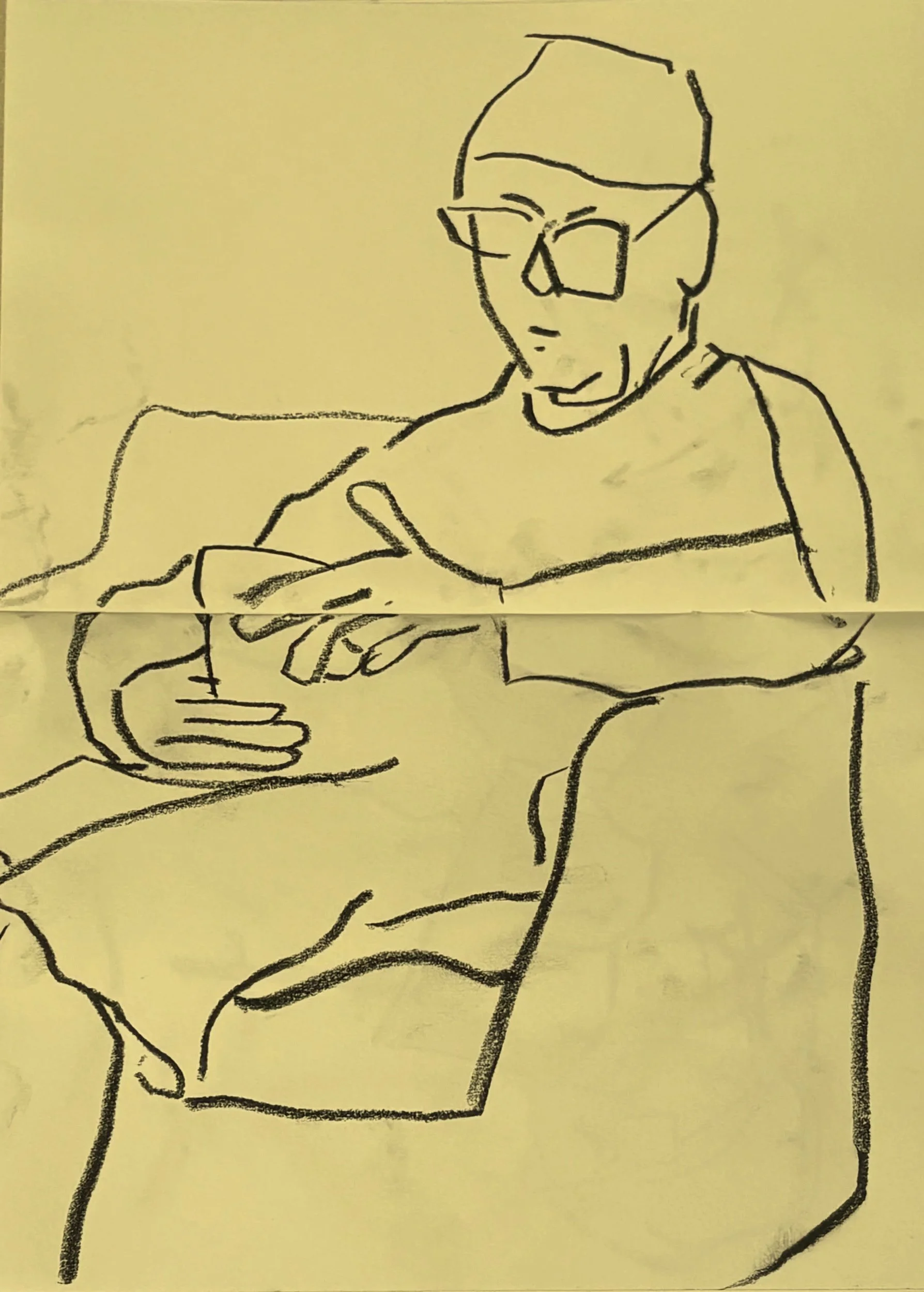 Reflective figure sitting quietly, suggesting emotional weight during treatment