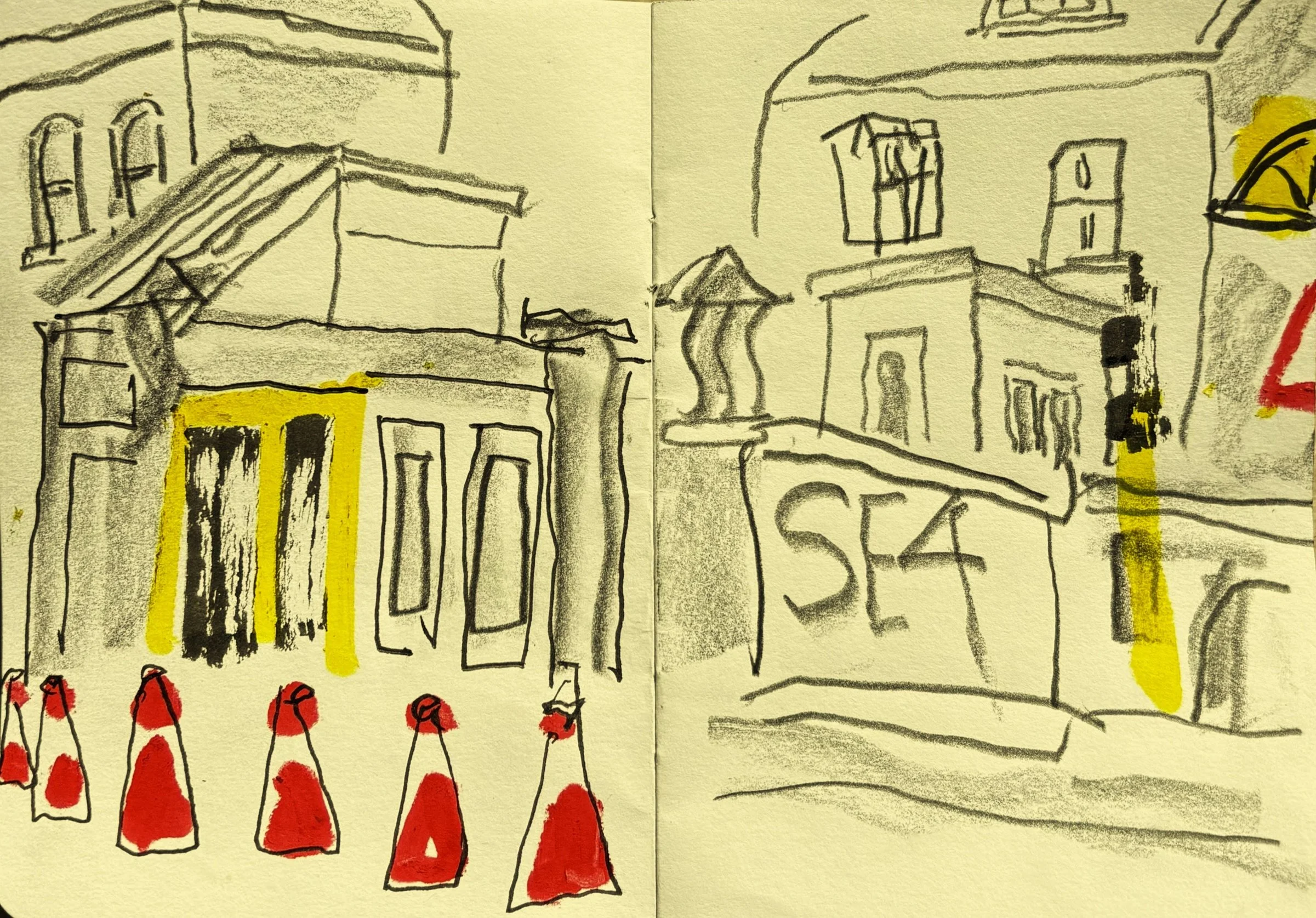 Street scene with buildings and soft colour, representing balance and a natural pace of life