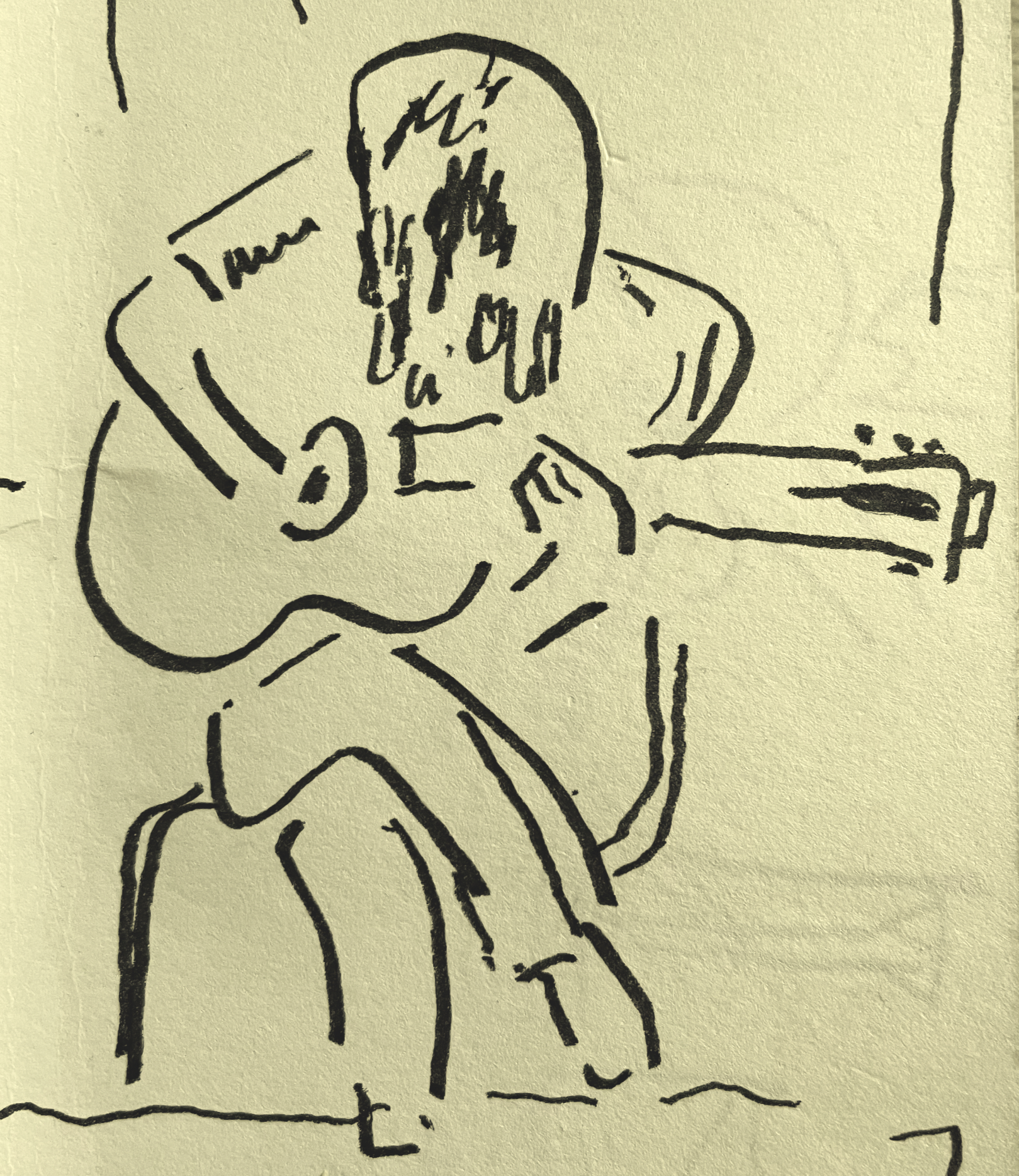 Expressive line drawing reflecting communication and listening within the healing process.