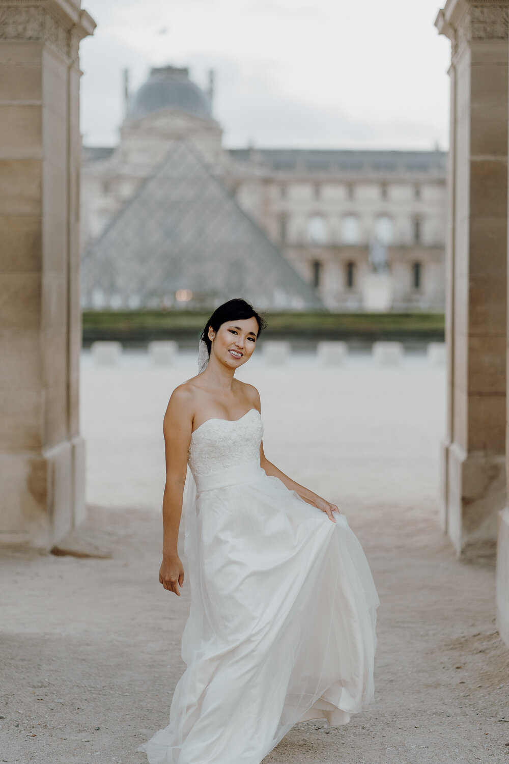 Bride louvre museum Paris France