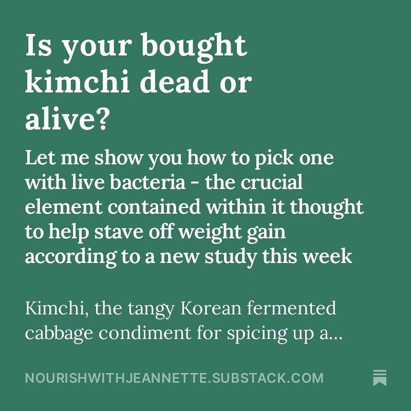 Choosing by price or if in the fridge doesn&rsquo;t work. 
Go to my Nourish with Jeannette publication (link in bio or on stories today) to find how to get a good one. 
Have you ever been let down by kimchi confusing labelling and marketing?
#kimchiw