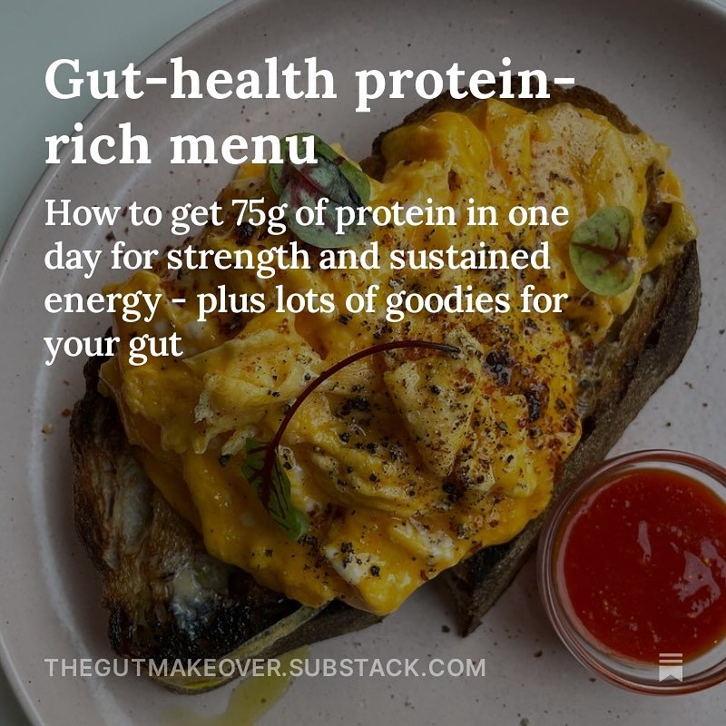 Are you getting enough protein alongside eating for gut health? 

In this article for paid subscribers I show you how a one day menu can look. 

Thank you @helmalondon for the most delicious scrambled eggs with sourdough and home made fermented chill