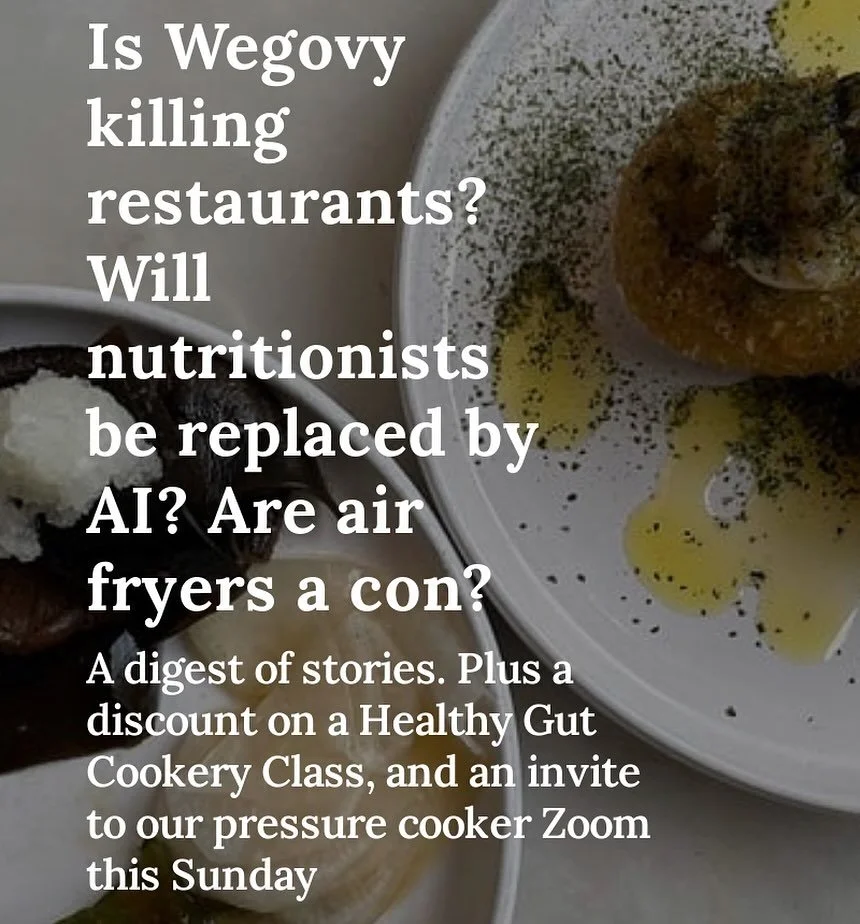 Read all about it in this week&rsquo;s newsletter. 
The first story you can access free - my view on why diners are sharing plates and drinking tap water. It&rsquo;s the Wegovy what done it!!! 
See link in bio.

@cookeryschoollondon