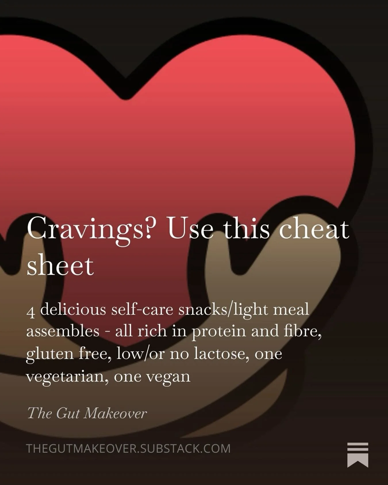 You know mountains about healthy eating but still getting cravings for stuff not serving you well?
This week I share my cheat sheet for paid subscribers of my weekly newsletter #thegutmakeover 
This is something I often share with 1-2-1 nutritional t