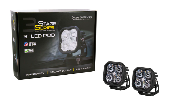 Diode Dynamics Stage Series 3" SAE/DOT White Pro LED Pod (pair)