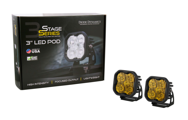 Stage Series 3" SAE Yellow Pro LED Pod (pair)
