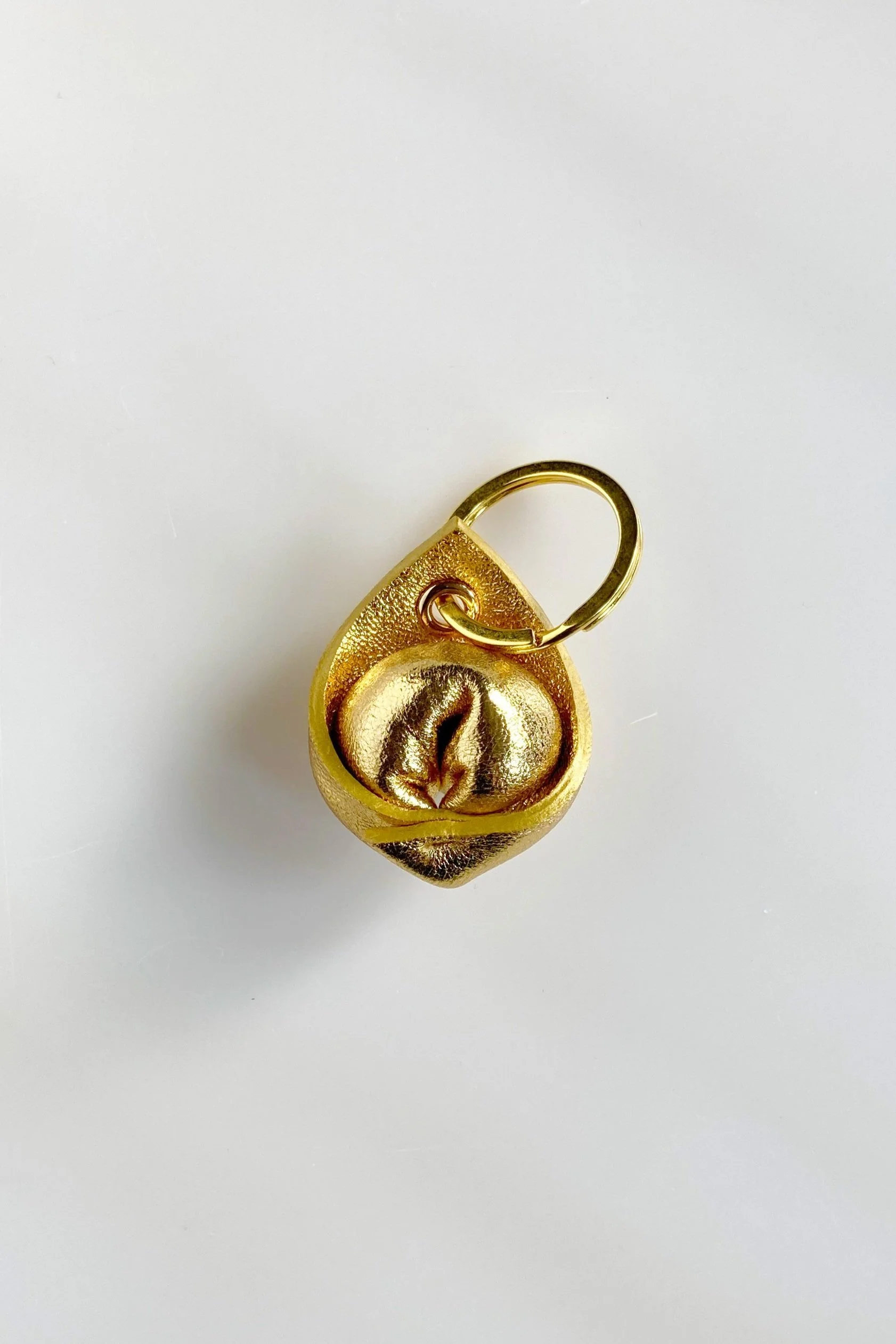 Tortellini Leather Keychain - Gold
