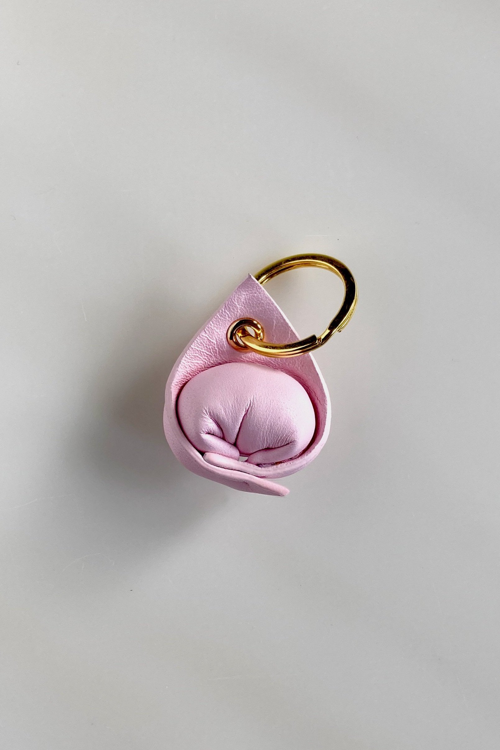 Tortellini Leather Keychain - Baby Pink