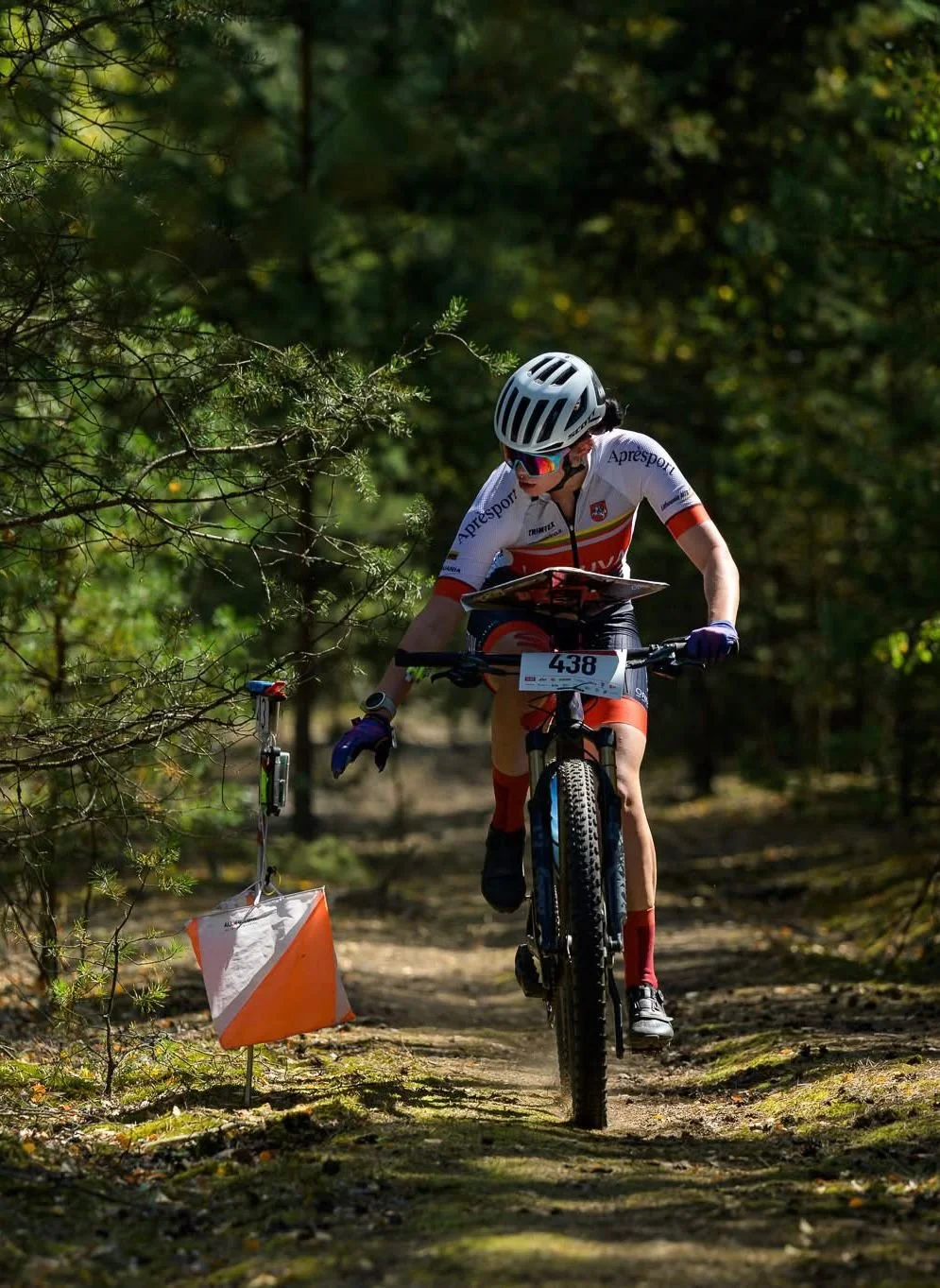 Vytene, on her way to a podium at the MTBO World Championships, 2025. 
