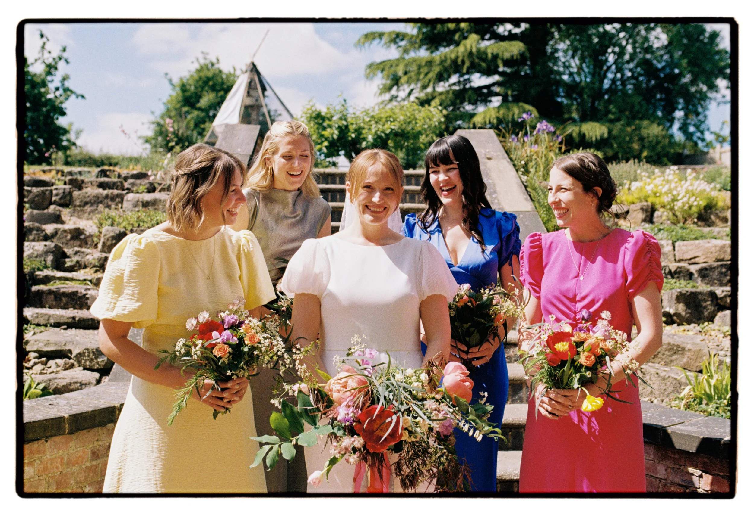 Peak District Wedding Bride and Bridesmaids 35mm Film