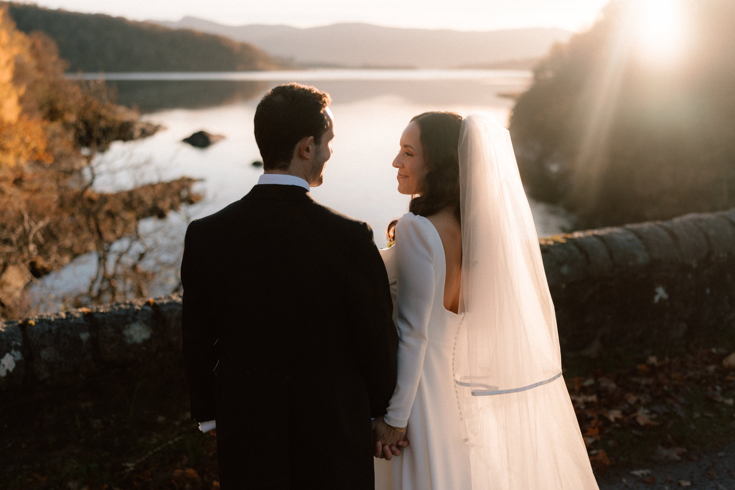 Scottish Highlands Wedding Sunset Couple Photo