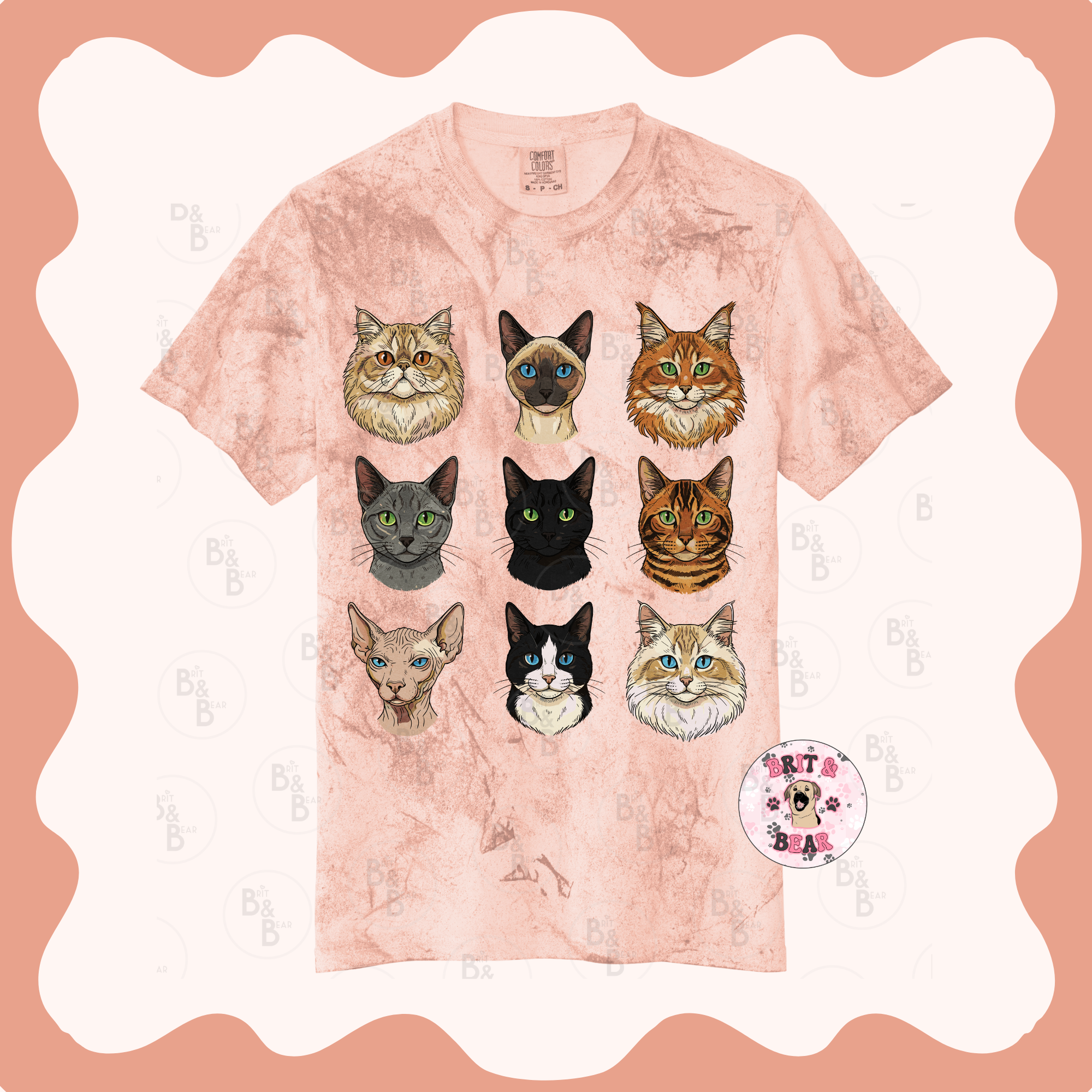 Sketched Cat Collage Tee