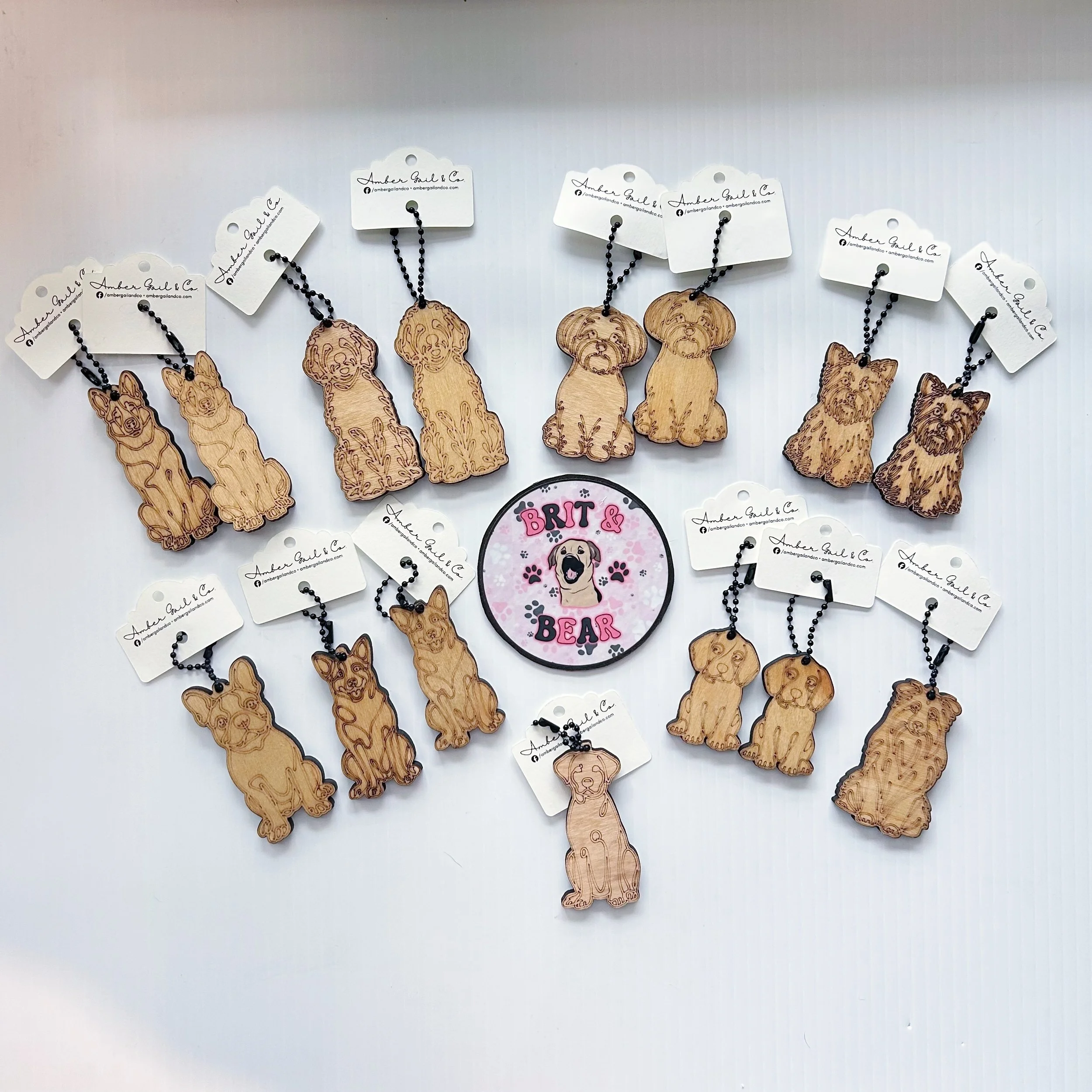 Laser Engraved Dog Breed Keychains