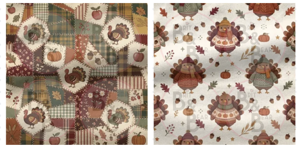 Thanksgiving Quilt Collage Reversible Pet Bandanna
