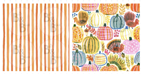 Turkey Stripes Reversible Pet Bandanna