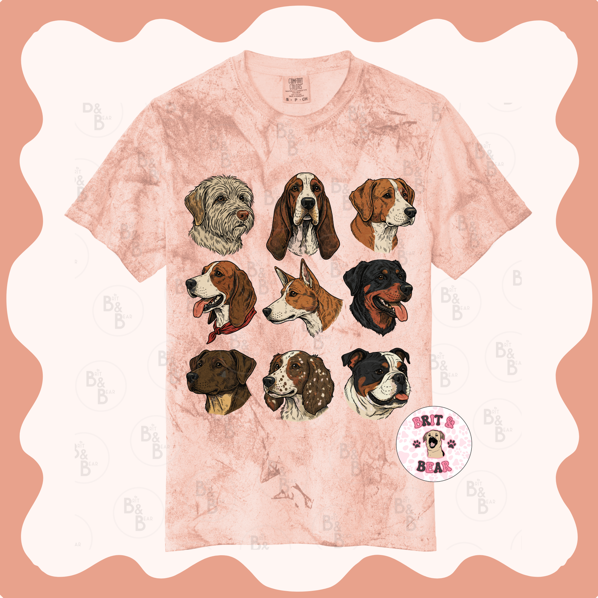 Sketched Dog Collage Tee