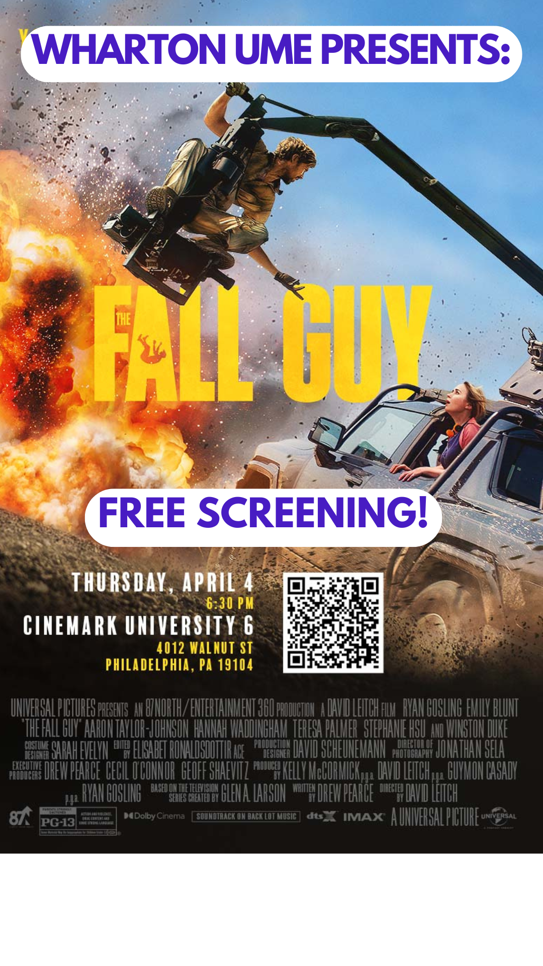 UME x Universal Pictures: The Fall Guy (2024) Screening