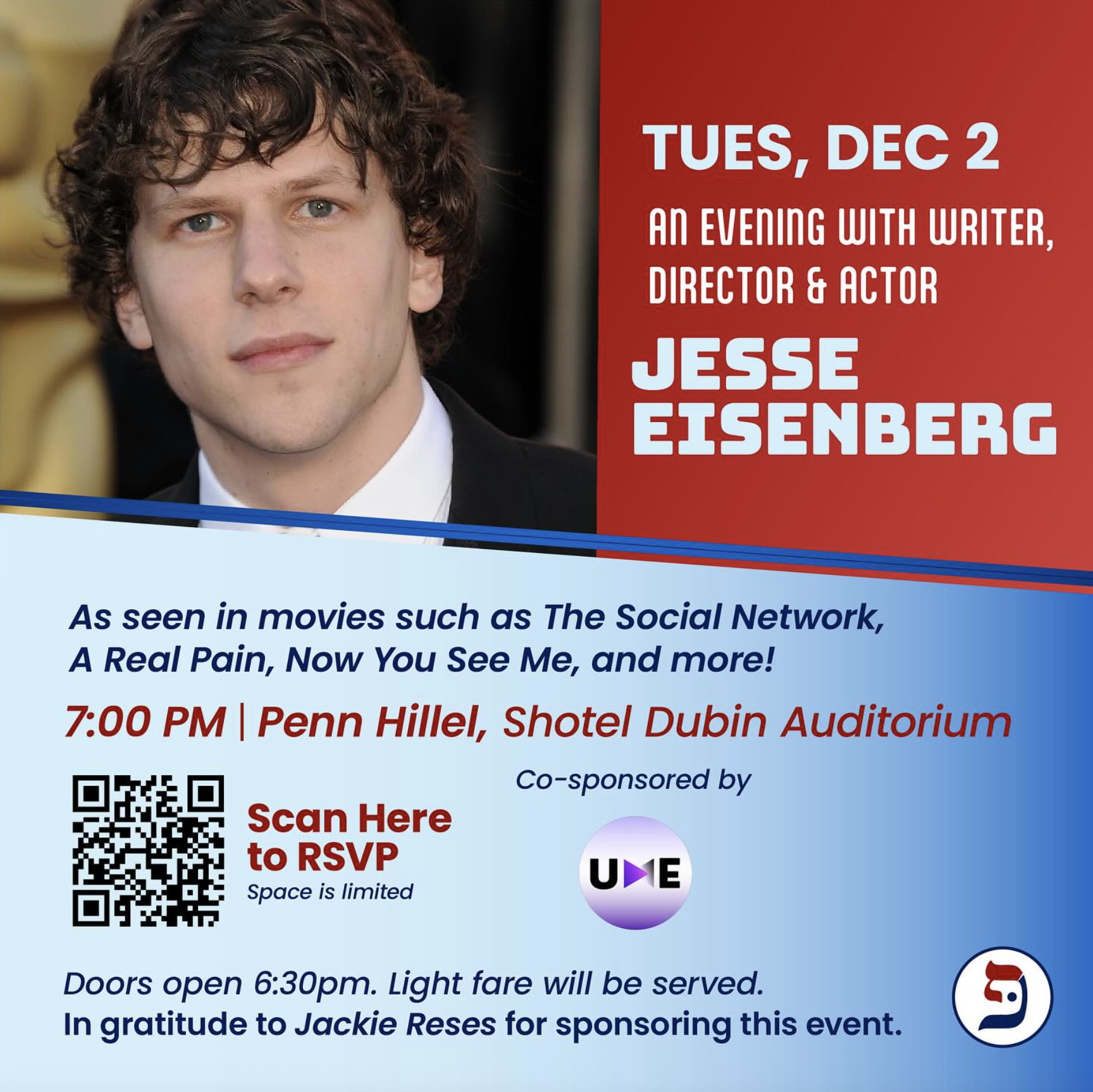 Jesse Eisenberg @ Penn Hillel
