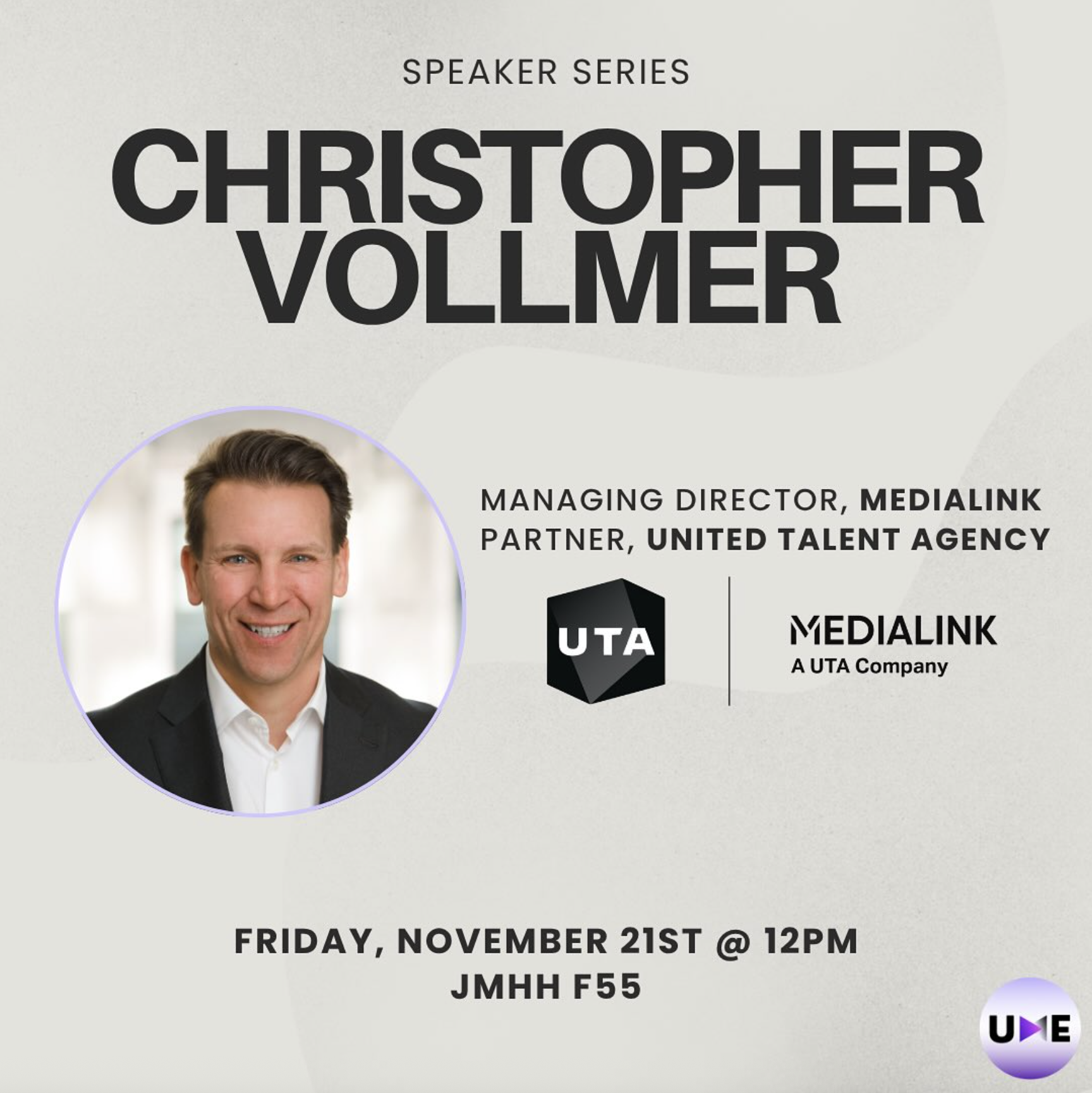 Christopher Vollmer Speaker Series Event