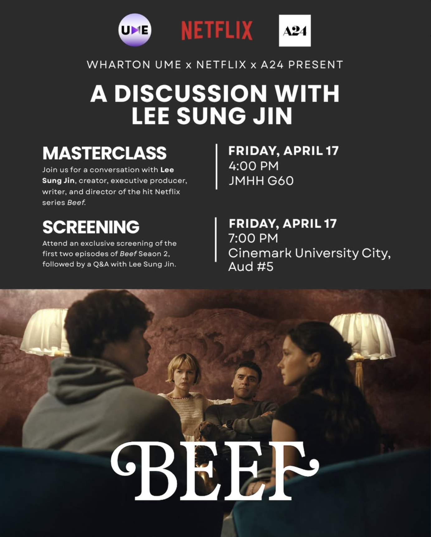 A Discussion with Lee Sung Jin and Beef Season 2 Screening