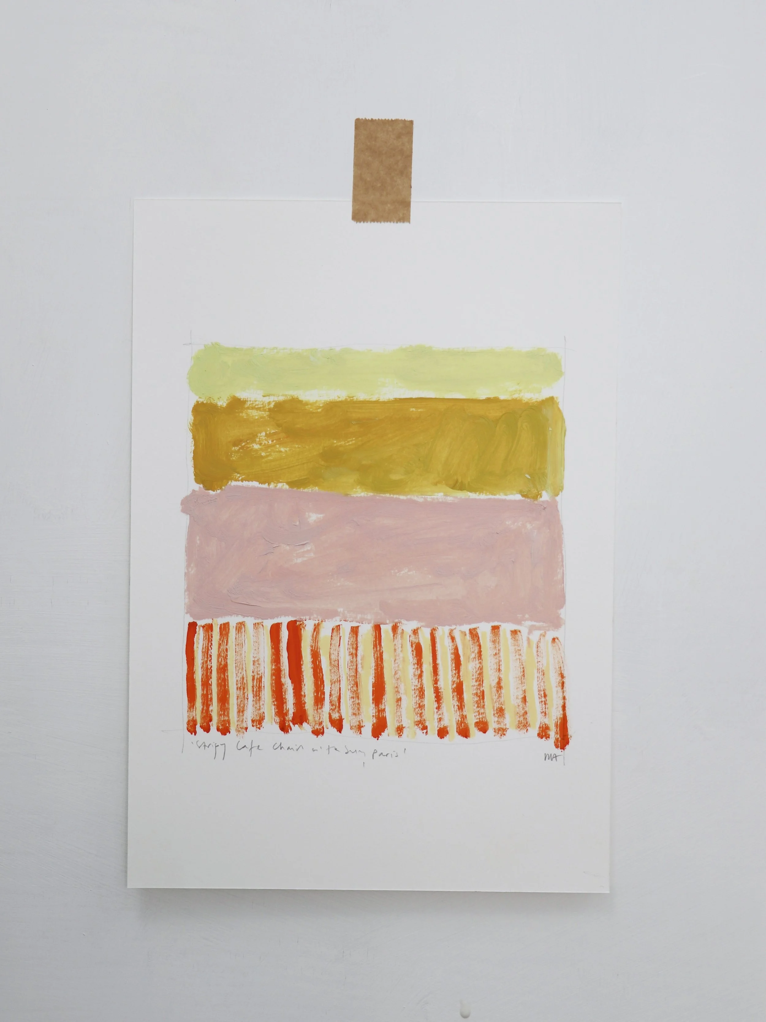 Stripy Cafe Chairs in the Sun, Paris