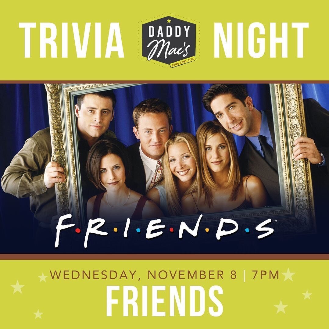 Tonight! Trivia is back at 7pm. Win house cash and prizes!