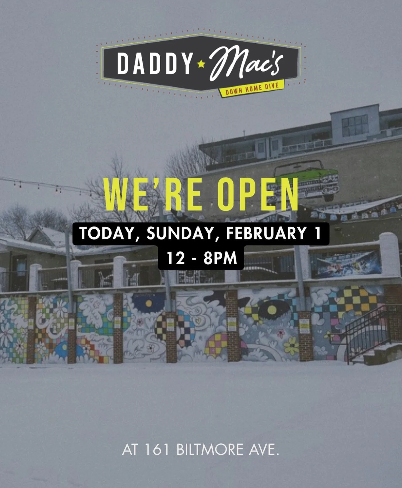We&rsquo;re open today, 12pm - 8pm! ❄️