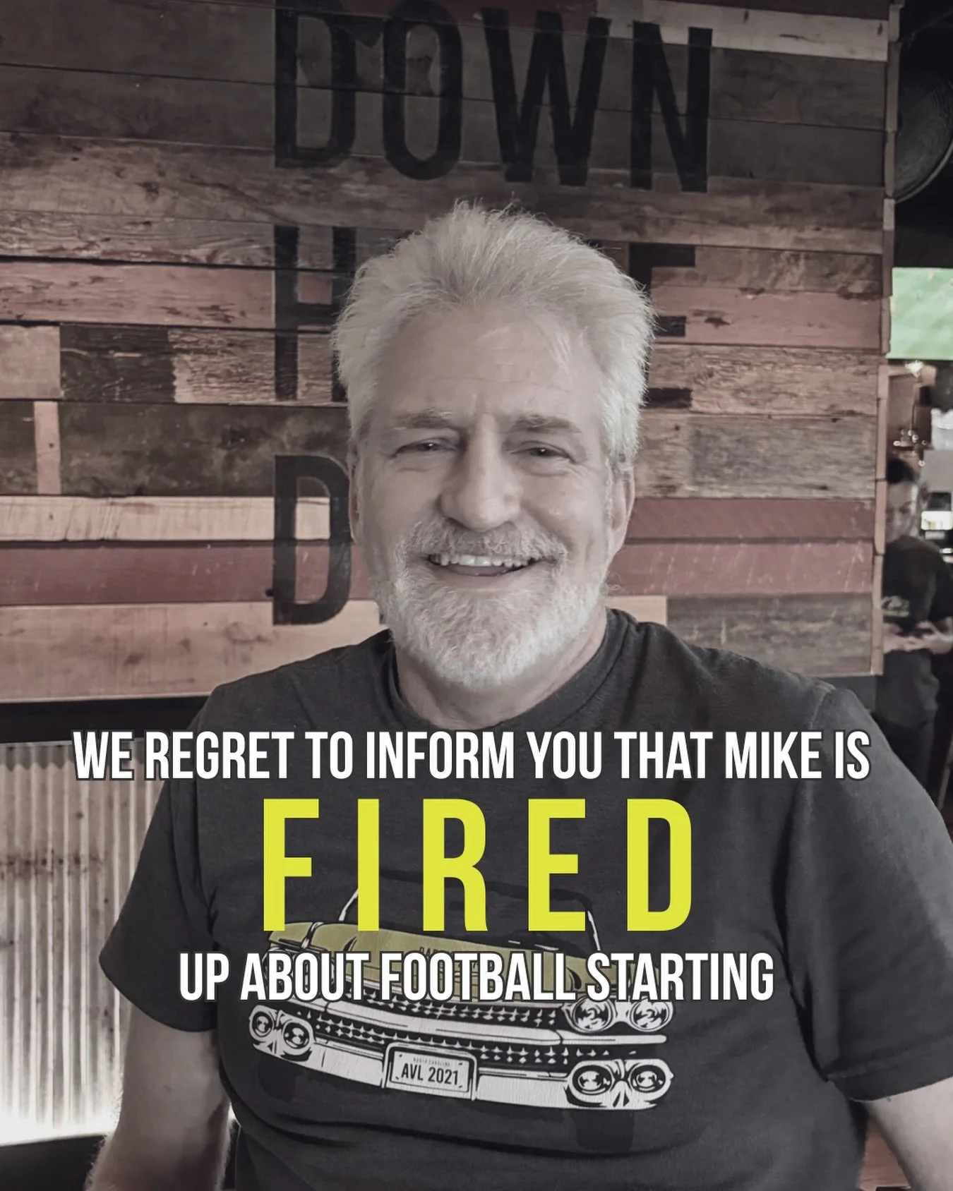 If you&rsquo;re not FIRED UP like Mike, then keep on scrolling. 

You wouldn&rsquo;t be interested in knowing we have 26 TVs and a projector, meaning you can watch the NFL kickoff tonight from literally any seat in the house.

🚨 No trivia tonight. W