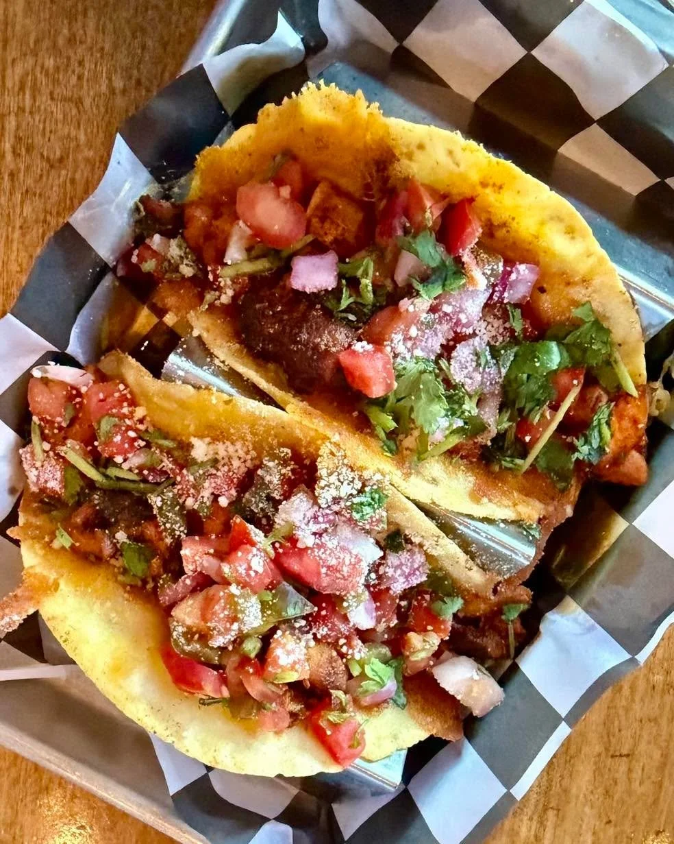It's Papi Macho Taco Tuesday! Chicken, pork, and veggie tacos are 2 for $8. 🌮