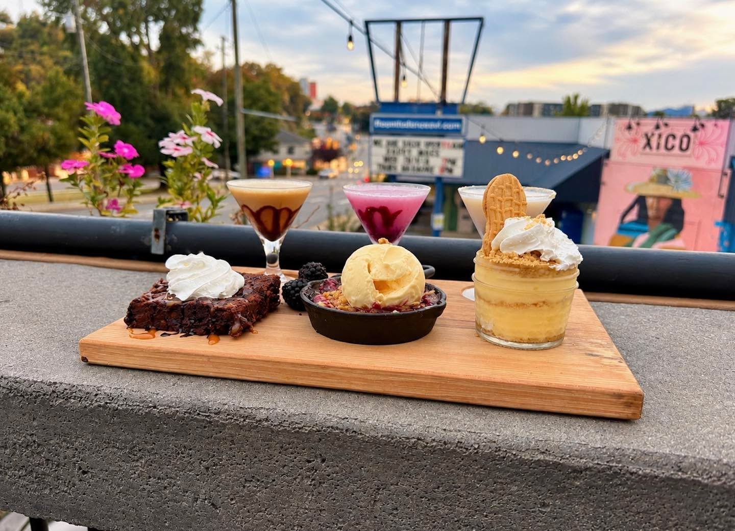 Y'all, do not miss our new Nana-Rama Board this week! A pairing of three mini martinis + snack sized featured desserts, all inspired by our owner Dave's Nana. 

ONE: Banana Pudding Martini with Nutter Butter Nana Pudding 
TWO: Chocolate Martini with 