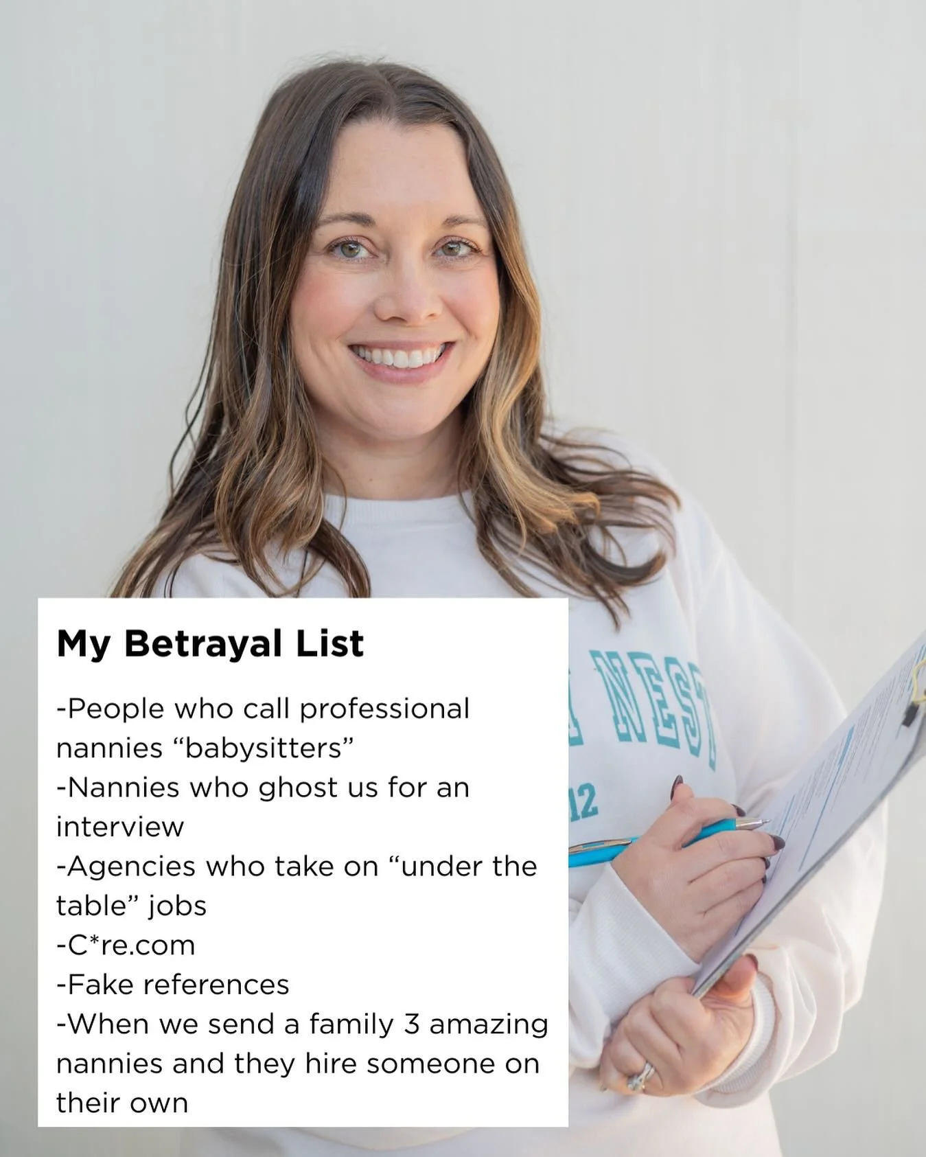 I&rsquo;m making my list and checking it twice 😆 My nanny agency owner &ldquo;Betrayal List&rdquo;. I said what I said!
