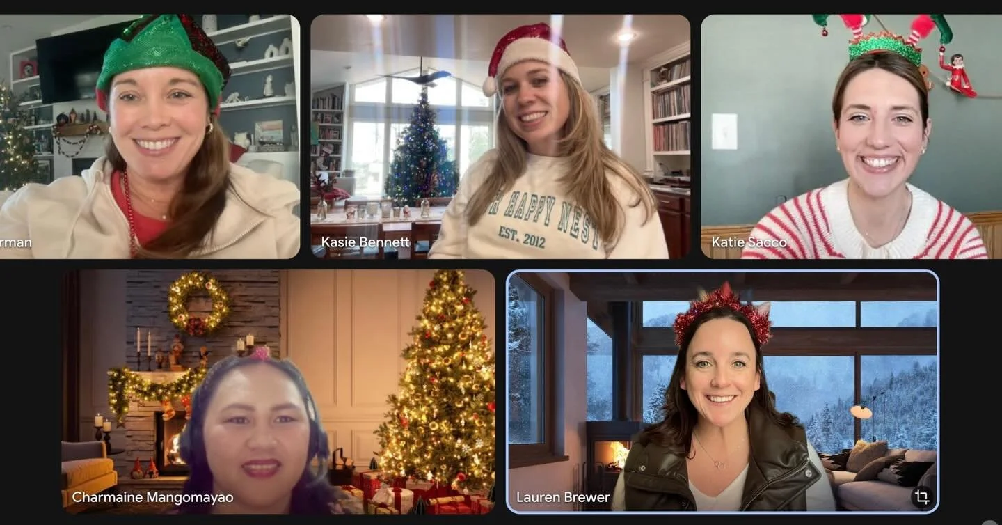 We had our Your Happy Nest holiday party yesterday where we all got lunch delivered, talked about our year and set some goals for next year! We also had our new virtual assistant Charmaine join us! I am so thankful for this wonderful team that works 