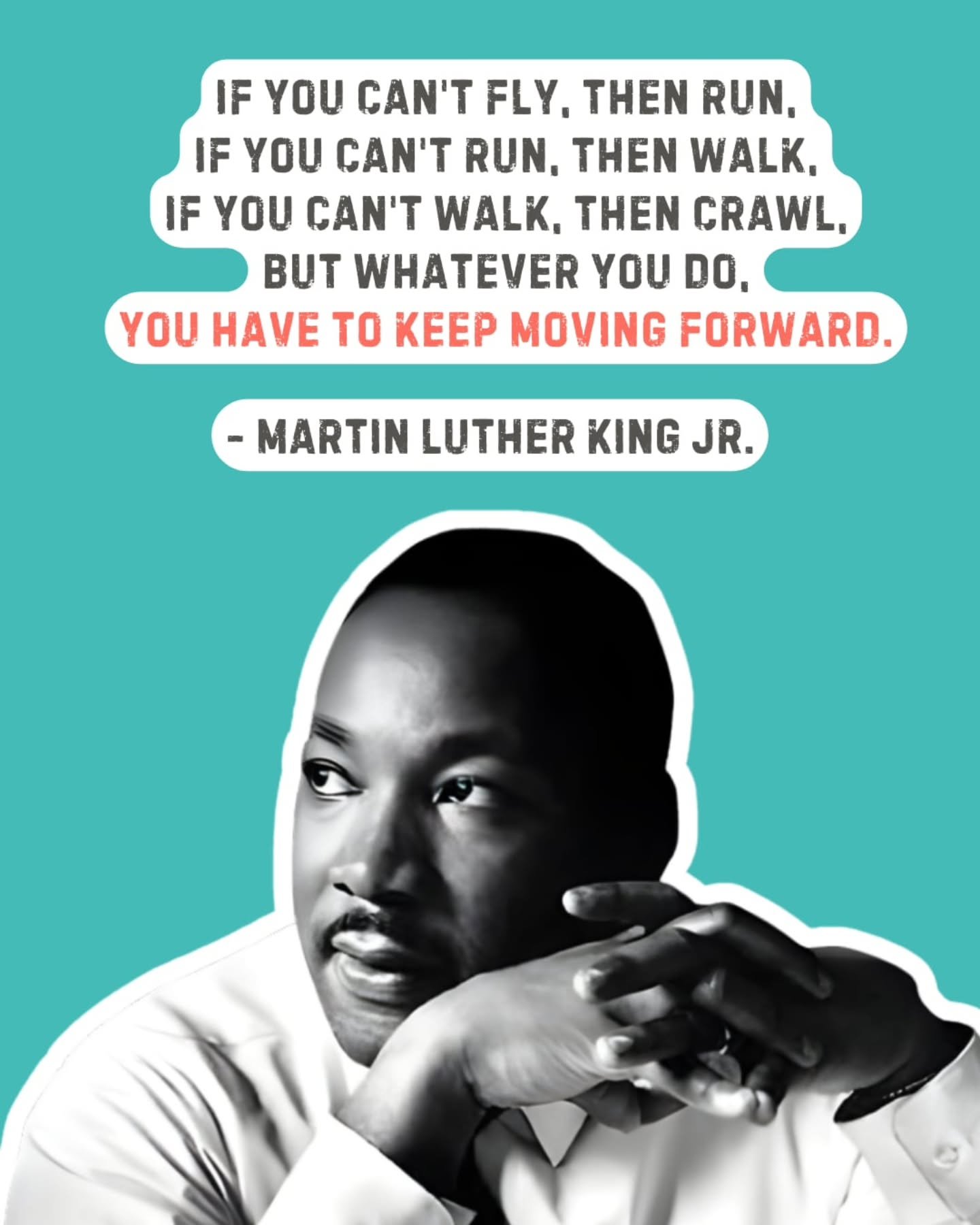 Today we honor the great Dr. Martin Luther King Jr. and his powerful legacy. His words still hold true today to always keep moving forward, despite life's obstacles. 🤍