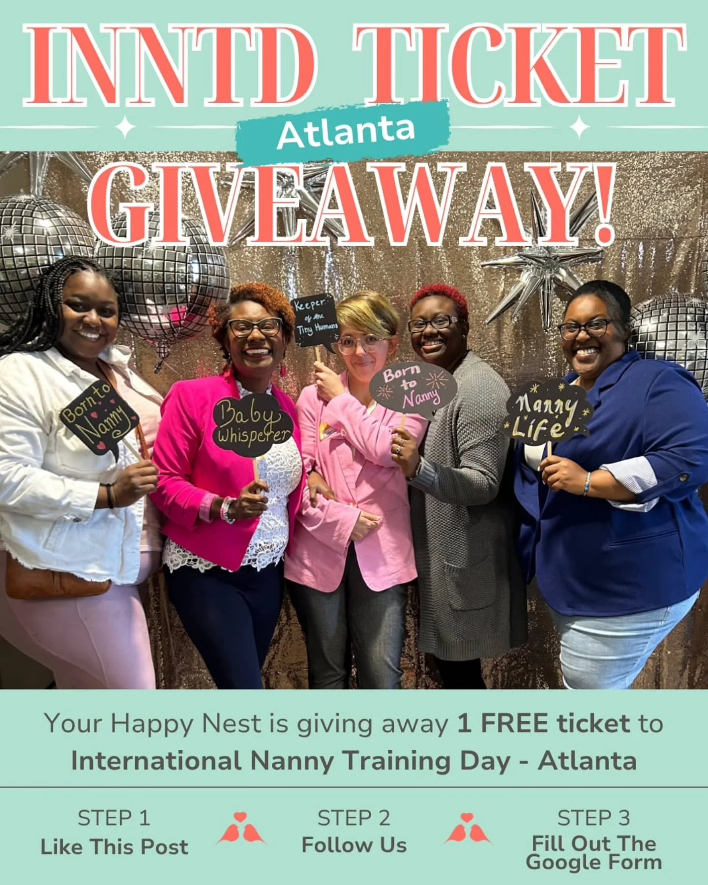 🎟 INNTD Atlanta Ticket Giveaway!

We are excited to support our nanny community by giving away 1 FREE ticket to International Nanny Training Day in Atlanta! ✨

This is a great opportunity to:
&nbsp;&bull; Learn from experienced speakers
&nbsp;&bull;
