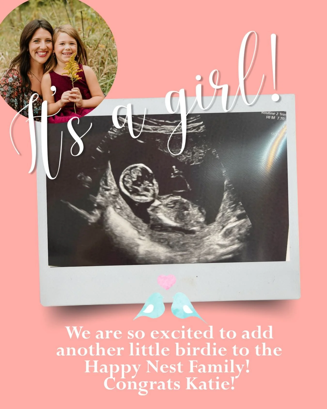 We are so excited, Katie is having another little girl! 🎀 Sending all the love to Katie and her family during this exciting time!