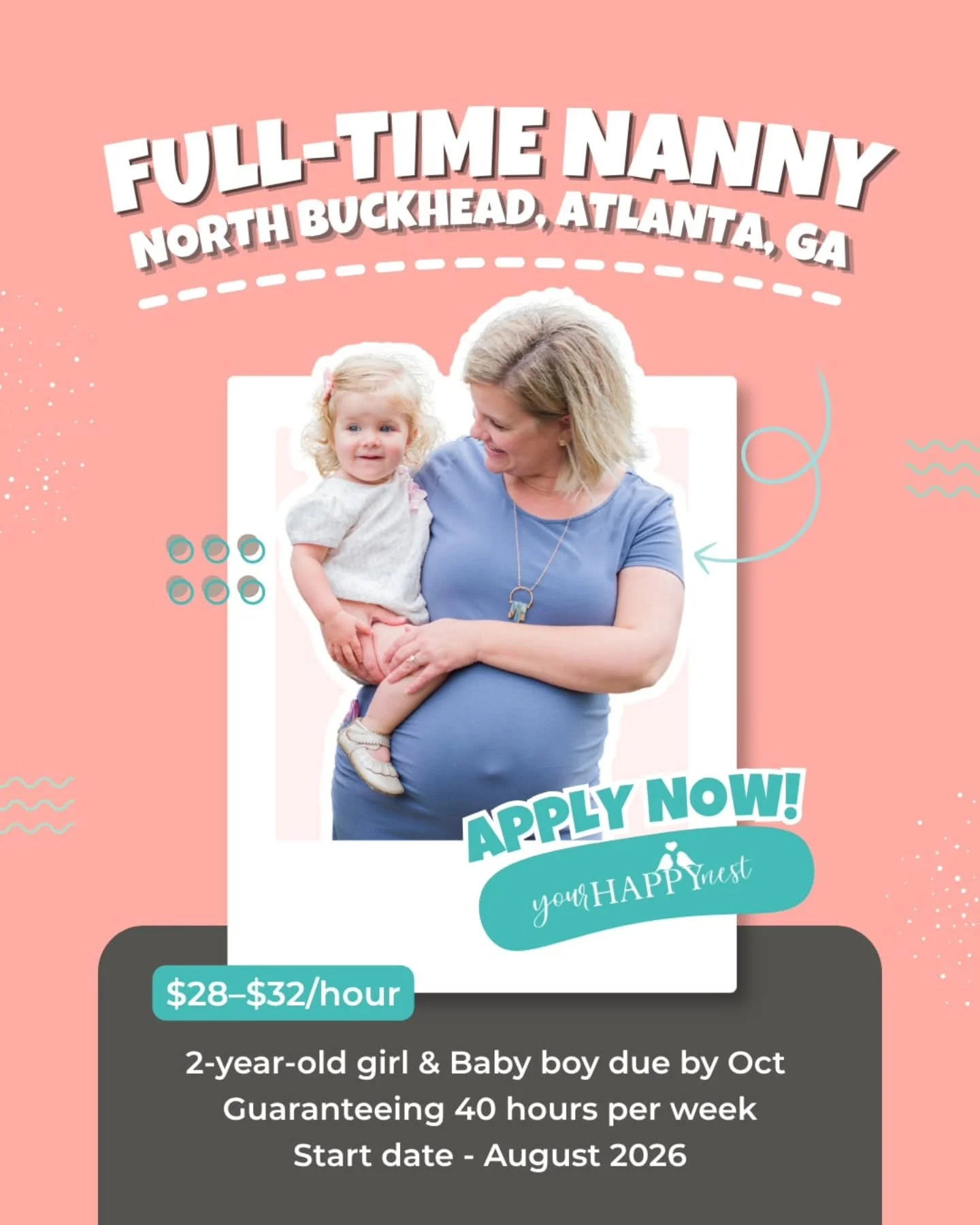 🤩🌟 FULL-TIME NANNY NEEDED IN ALPHARETTA, GEORGIA 🤩🌟

An amazing repeat family in Alpharetta is seeking a fun-loving, high-energy nanny for their two active young boys! This long-term role is perfect for a nanny who is hands-on, creative, adventur