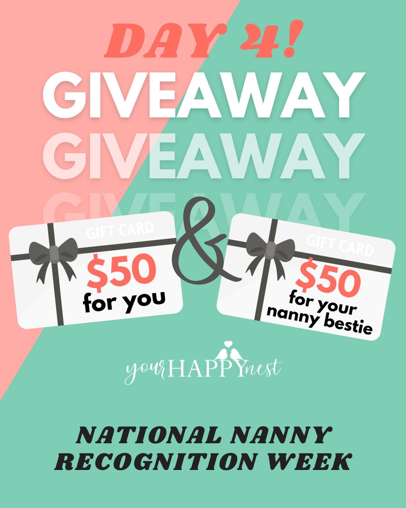 NNRW Giveaway Day 4!! 🎉

Having nanny friends is so important! You have a &ldquo;co-worker&rdquo; to support, someone who gets it, someone to swap stories with, and someone to celebrate the wins (and survive the hard days) alongside! Even if you don