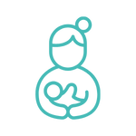 Nanny holding baby icon