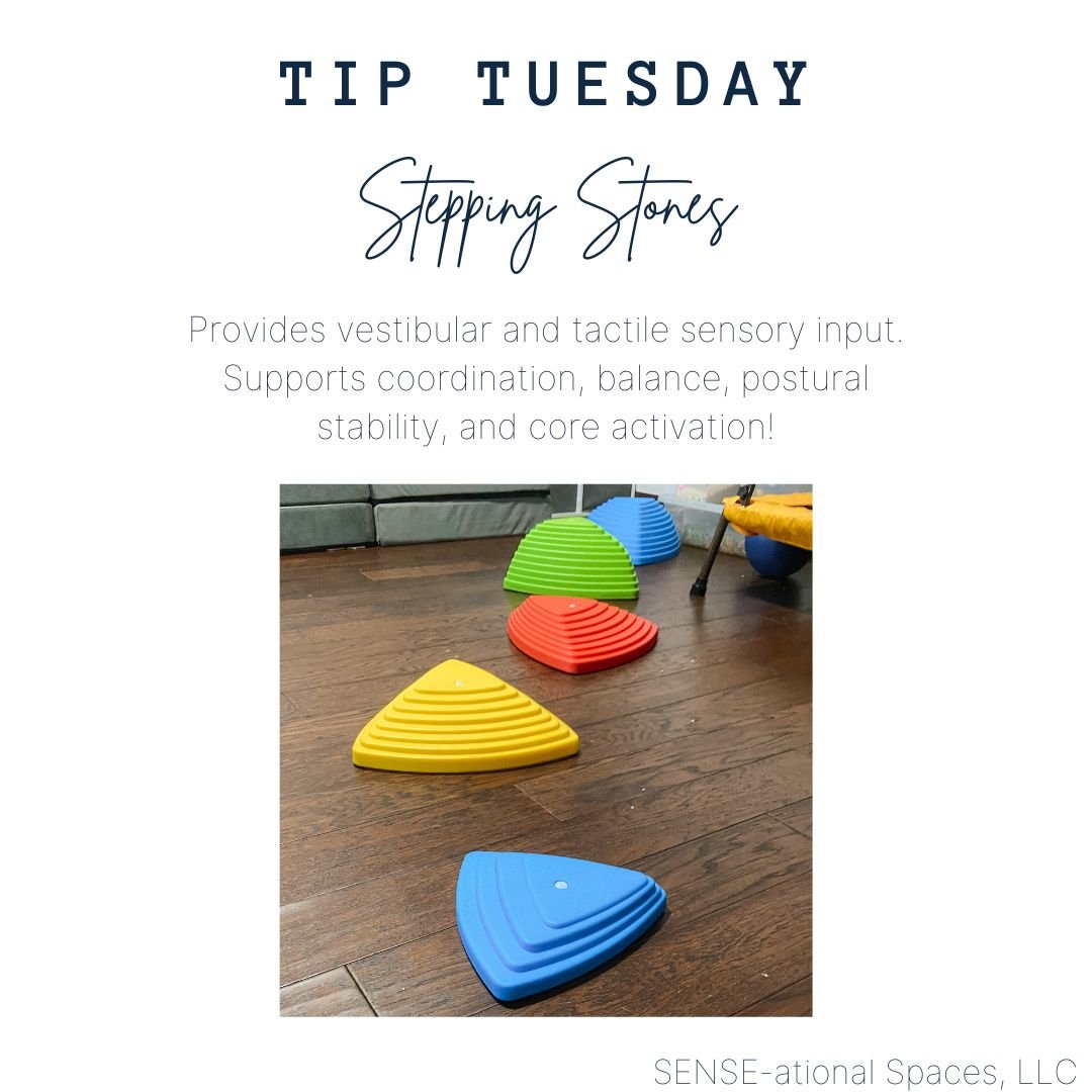 Stepping stones are a great sensory tool to provide vestibular and tactile sensory input! 

Moving across the stones also promotes gross motor skills, such as balance, coordination, postural reflexes, and core activation!

Add stepping stones to an o