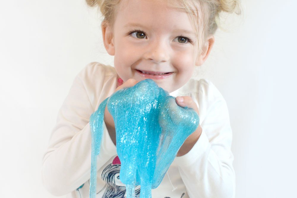 How To Make Clear Slime With Glitter - Little Bins for Little Hands